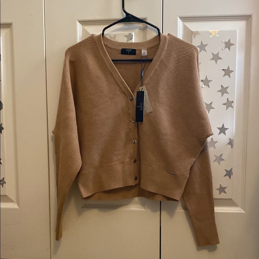 Tan Button-Up Women's Sweater